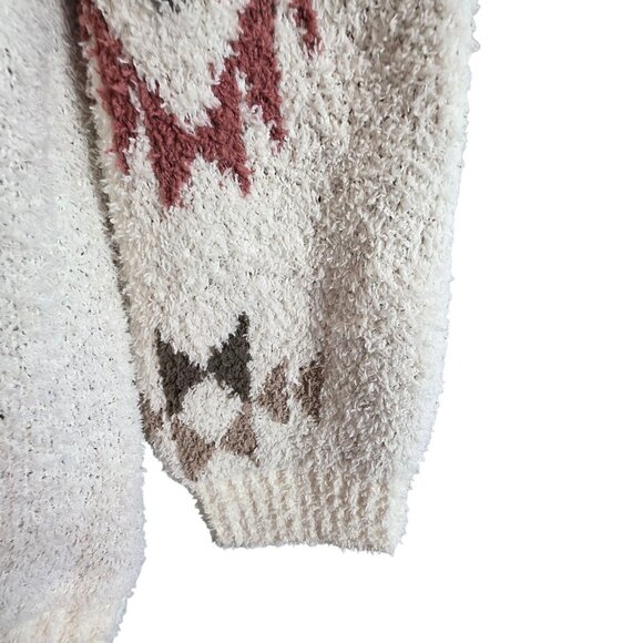 Heyson Sweater Womens Large Cream Aztec Pattern Pullover Soft Cozy Boho Knit - Picture 12 of 16